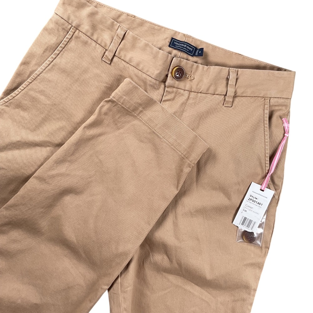 NEW Vineyard Vines Mid Rise Vintage Chino Pants Womens 4 Officer Khaki Casual